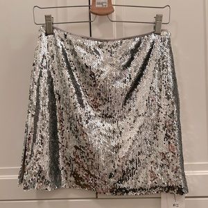 New silver sequins skirt
